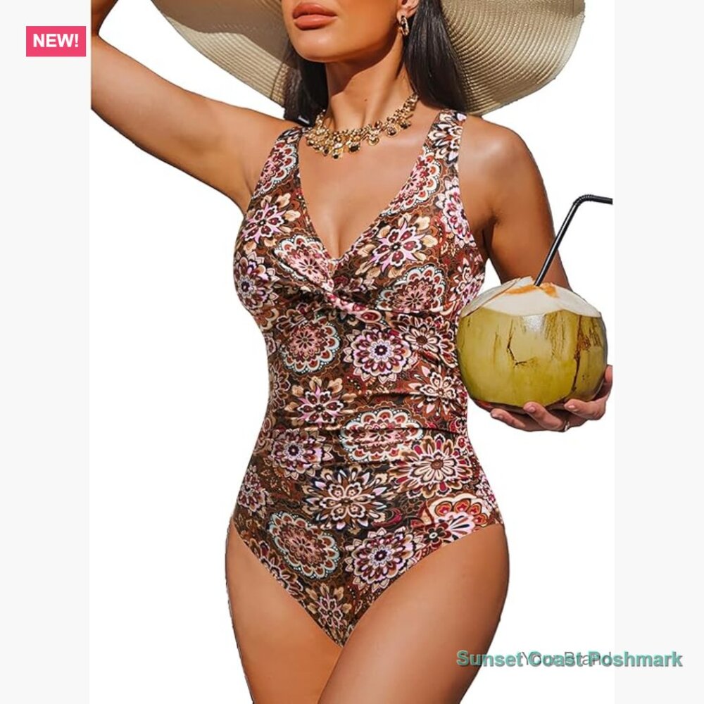 Tummy Control One Piece Swimsuit Push Up Bathing Suit Full Coverage